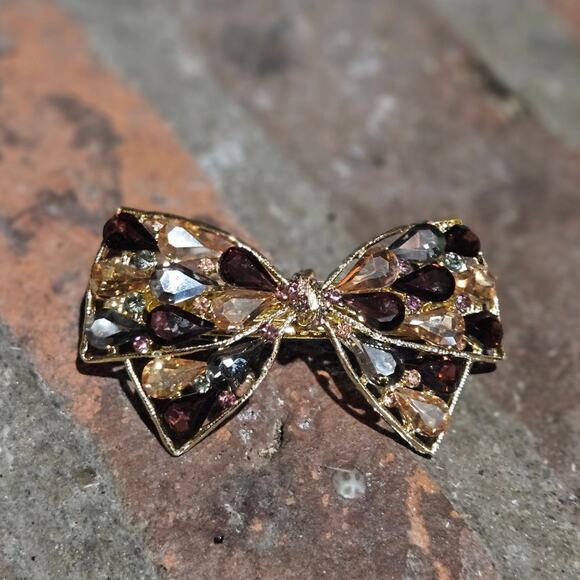 Gorgeous Retro Rhinestone Encrusted Bow Hair Clip ~ Cosplay Costume Party Twee main image 6